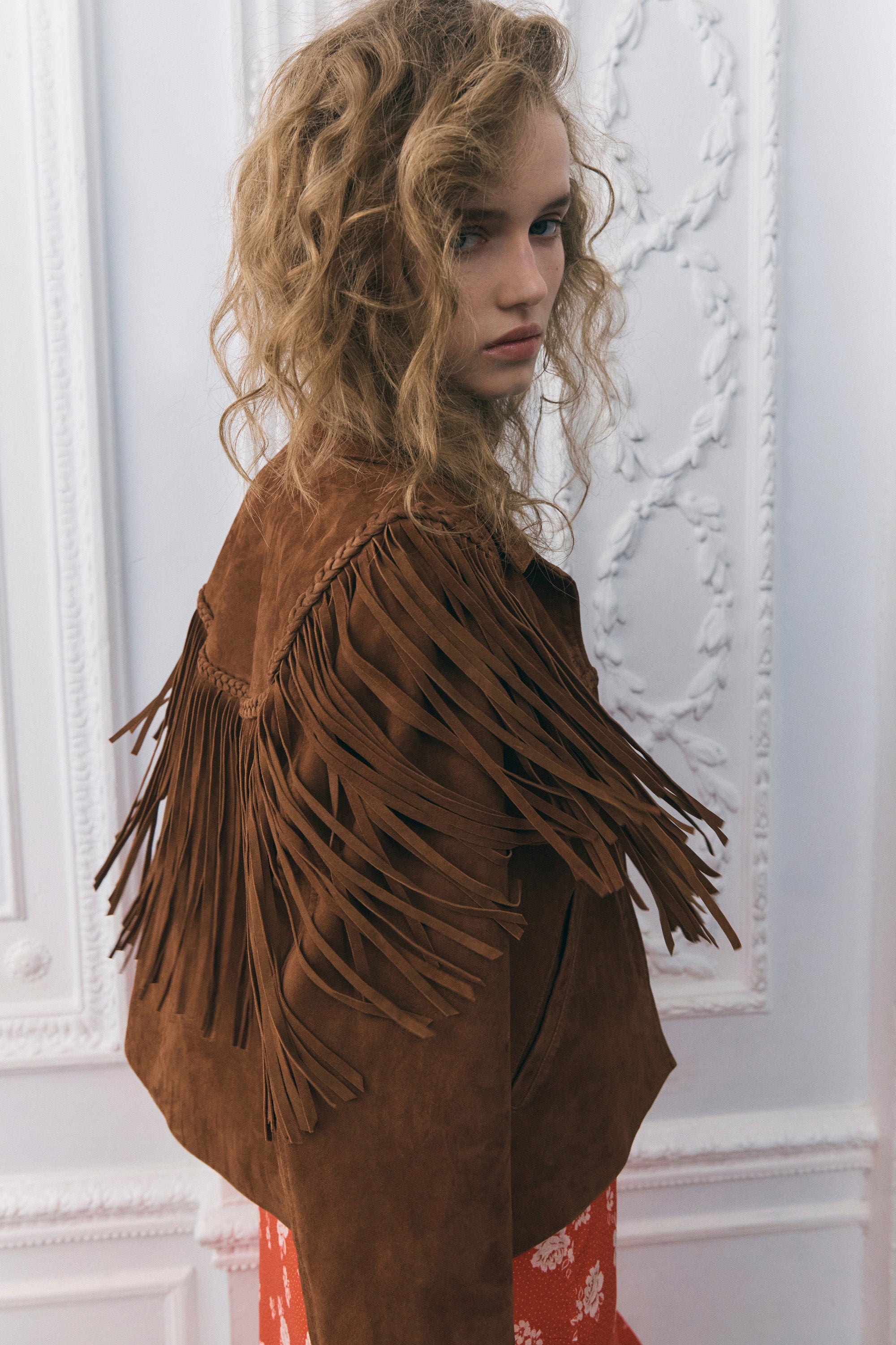 Jenny suede tan fringed jacket – Queens of Archive